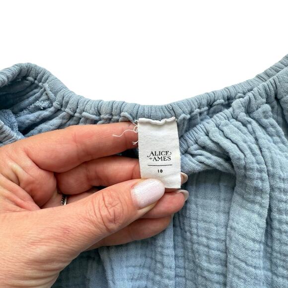 Alice + Ames Blue Muslin Top Size 10 - Picture 4 of 5